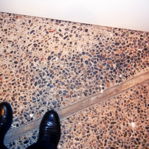 River pebbles, the floor of my exhibit space