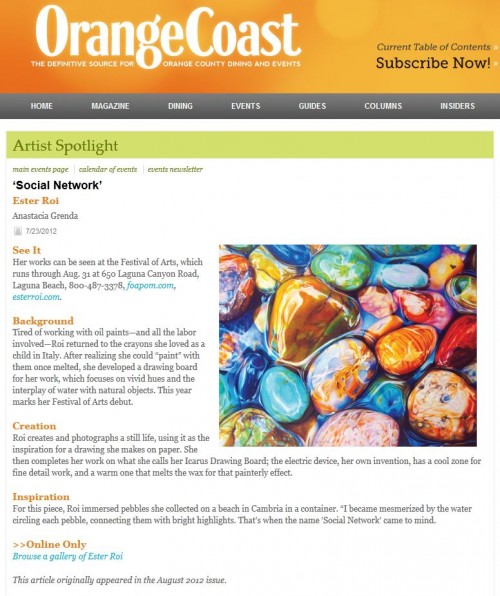 Orange Coast Magazine Artist Spotlight